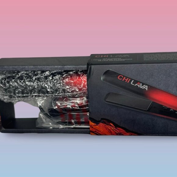 CHI Lava Black 1" Volcanic-Lava Ceramic Flat Iron Hair Straightener Ionic - Picture 2 of 2